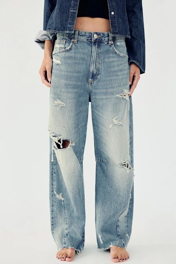 Zara Baggy Ripped Wide Leg Jeans 🔥 - Image 3