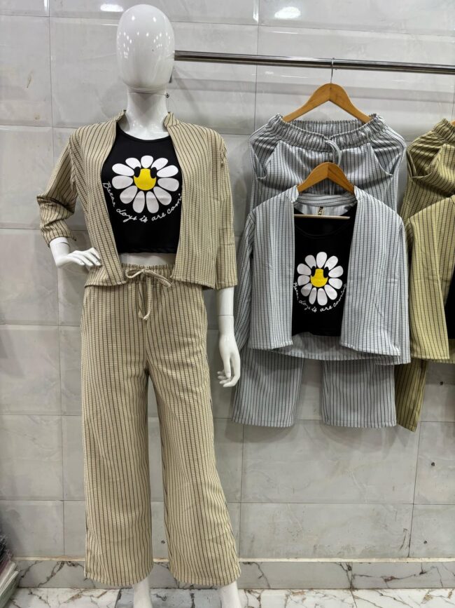 "Elevate your wardrobe with our Imported 3-Piece Cord Set – a perfect blend of comfort and style! ✨ - Image 3