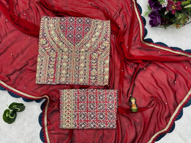 Blooming Color Rangoli Fabric Cut Work Border Saree with Pearl Moti Work – Inspired by Celebrity - Image 6