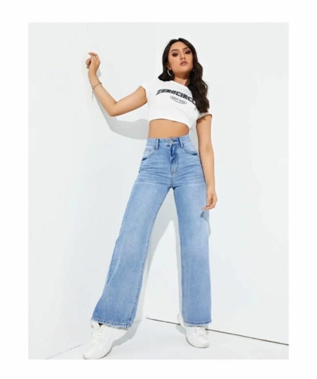 High Waist Whisker Wash Wide-Leg Denim ✨ 🦋 - Image 2