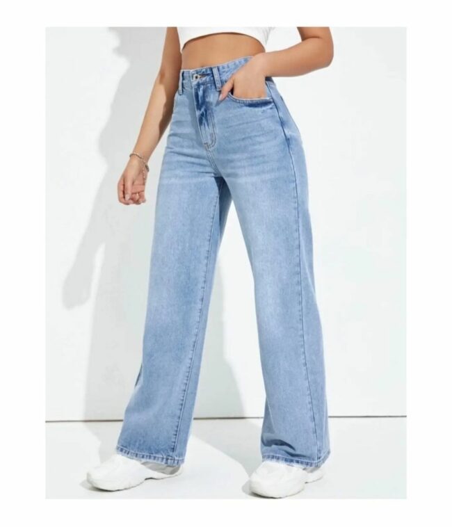 High Waist Whisker Wash Wide-Leg Denim ✨ 🦋