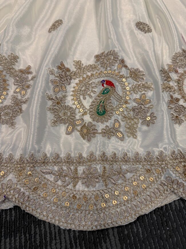 Designer Chinon Silk Gown with Dupatta - Image 9