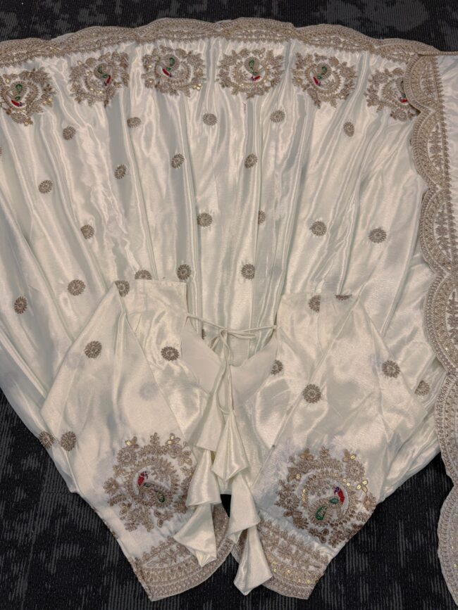 Designer Chinon Silk Gown with Dupatta - Image 8