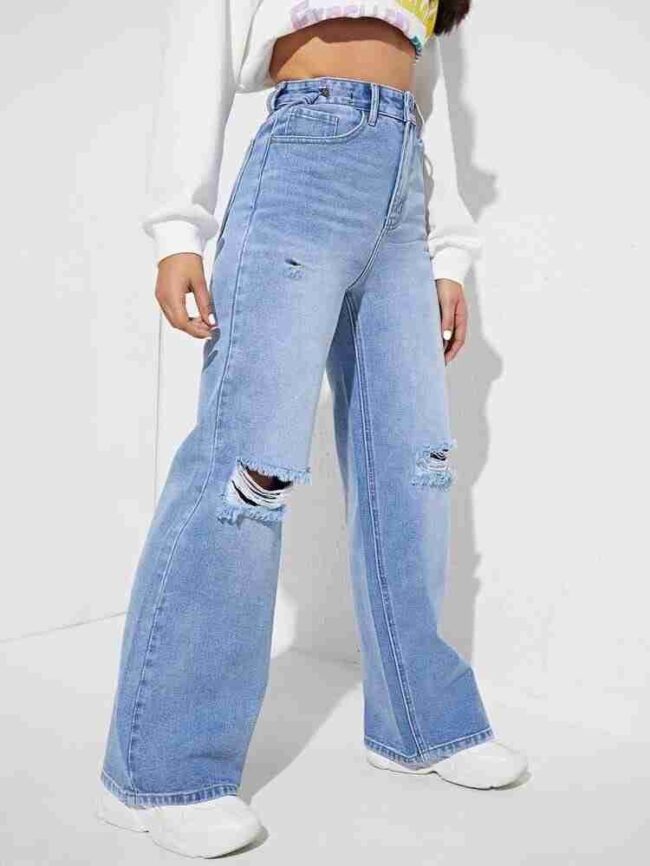 High Waist Ripped Jeans (Wide-Leg) 😍 - Image 3