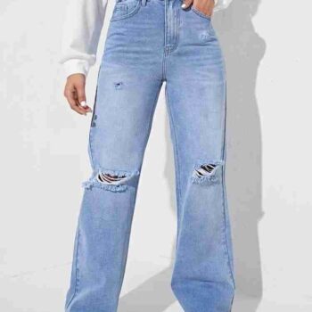 High Waist Ripped Jeans (Wide-Leg) 😍