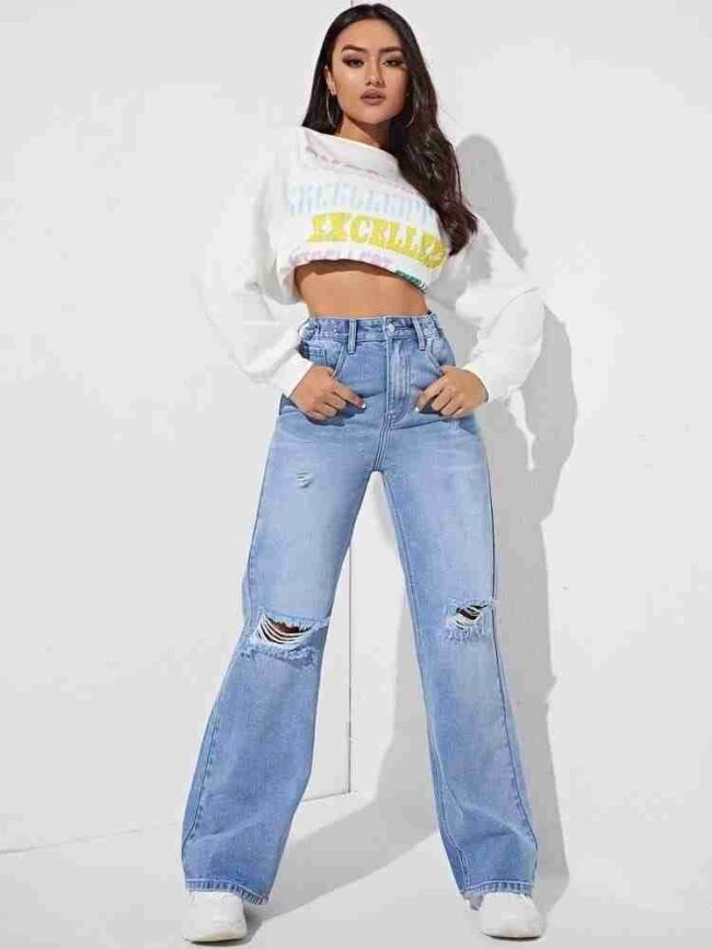 High Waist Ripped Jeans (Wide-Leg) 😍 - Image 4