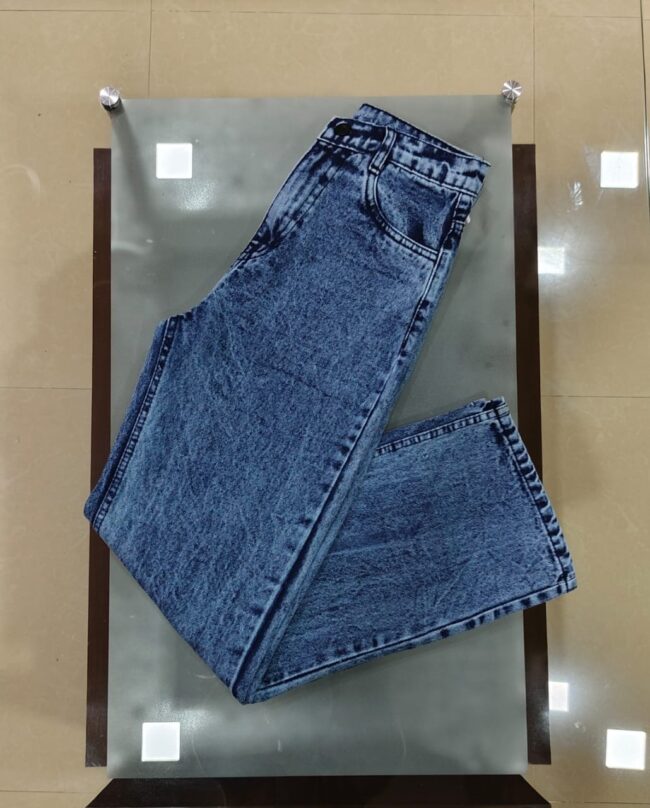 High Waist Boll Wash Wide-Leg Denims – Stone Shade - Image 3
