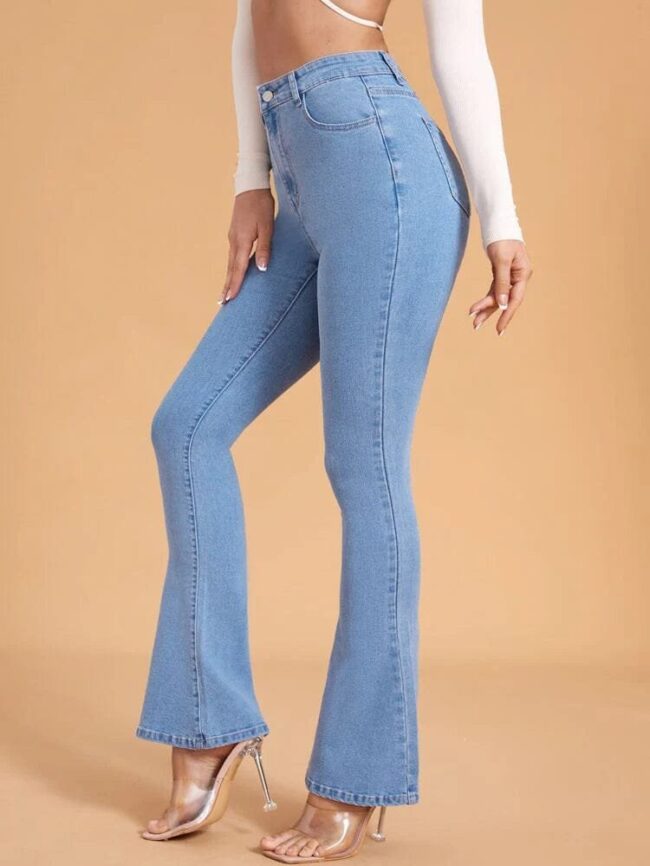 High Waist Bootcut Jeans - Image 4