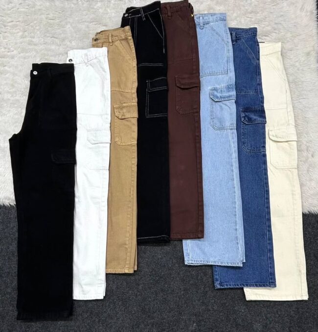 High Waist 6 Pocket Cargo