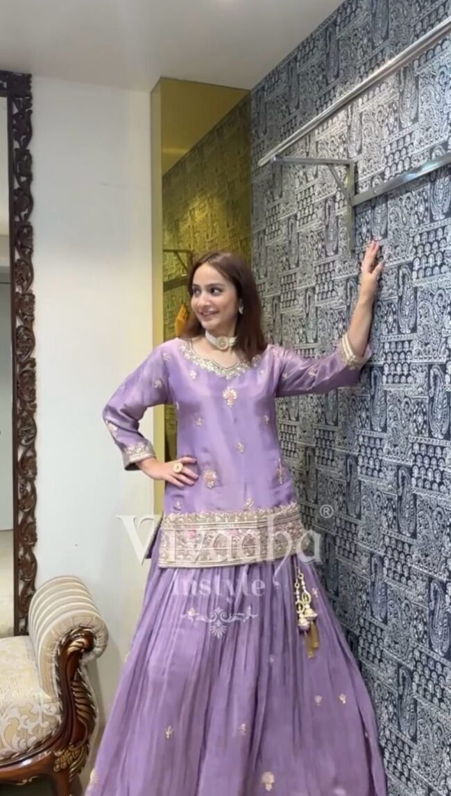Jimmy Choo Silk Lehenga Set with Heavy Sequence Embroidery ✨