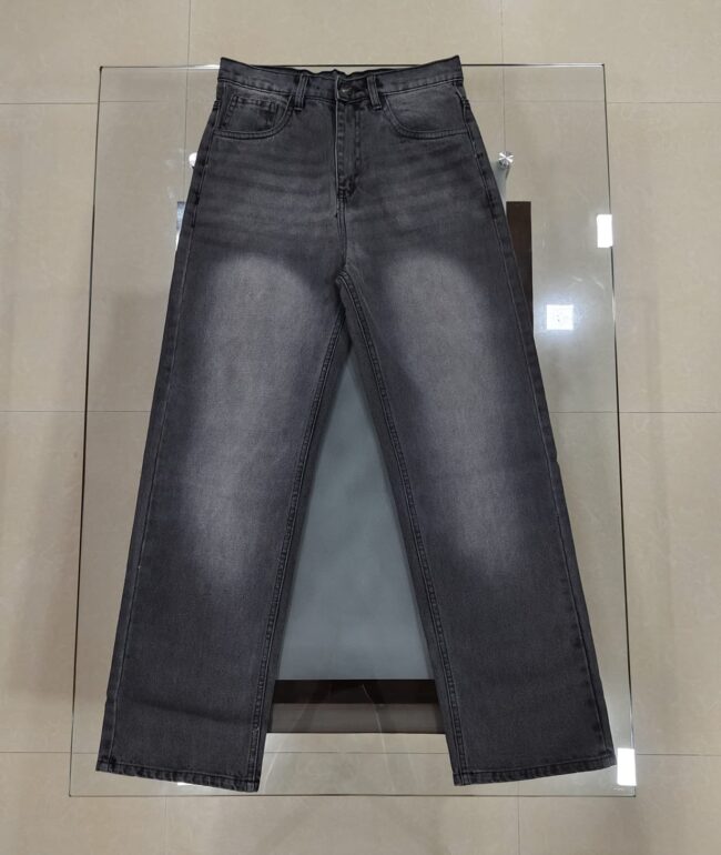 🔥 High Waist Whisker Wash Wide Leg Denim - Charcoal 🦋 - Image 6