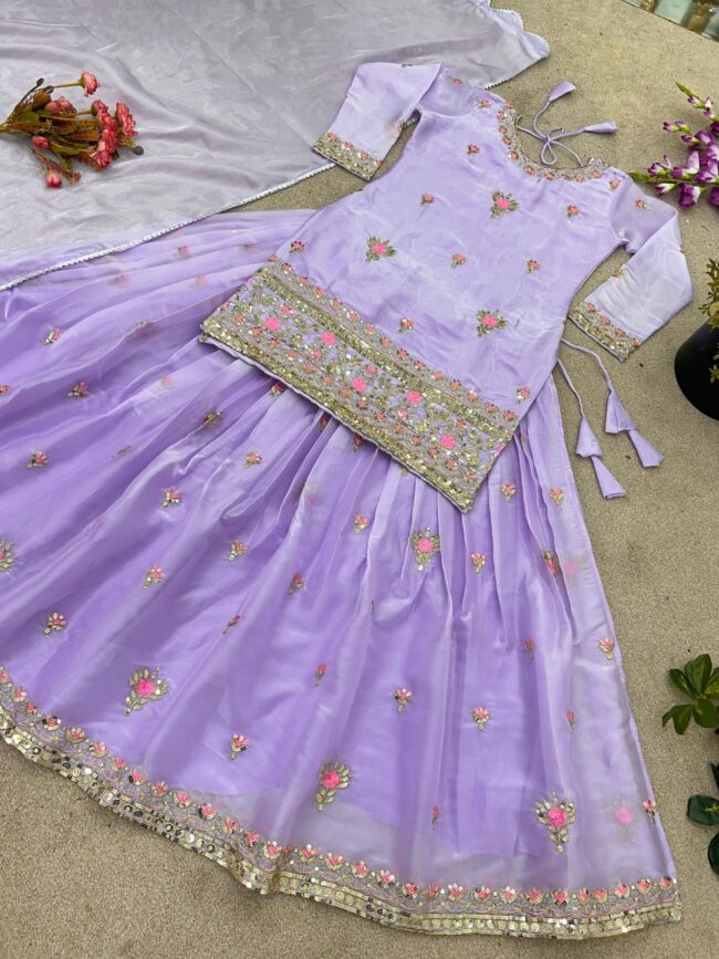 Jimmy Choo Silk Lehenga Set with Heavy Sequence Embroidery ✨ - Image 5