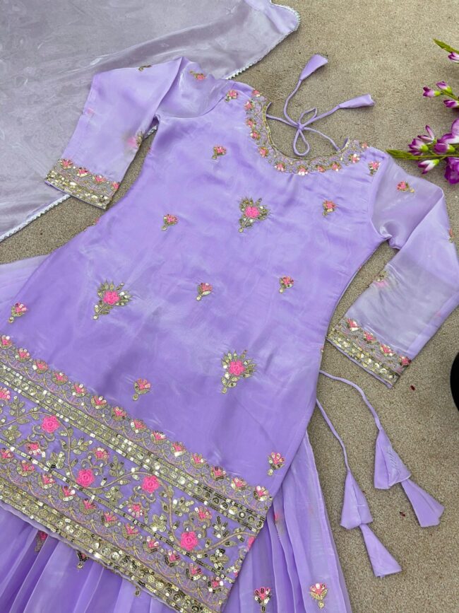Jimmy Choo Silk Lehenga Set with Heavy Sequence Embroidery ✨ - Image 3
