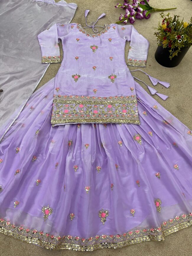 Jimmy Choo Silk Lehenga Set with Heavy Sequence Embroidery ✨ - Image 4