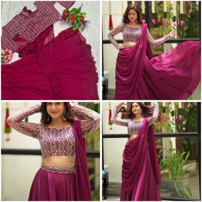 Designer Party Wear Lehenga Set with Embroidery Cording Work 💃 - Image 4