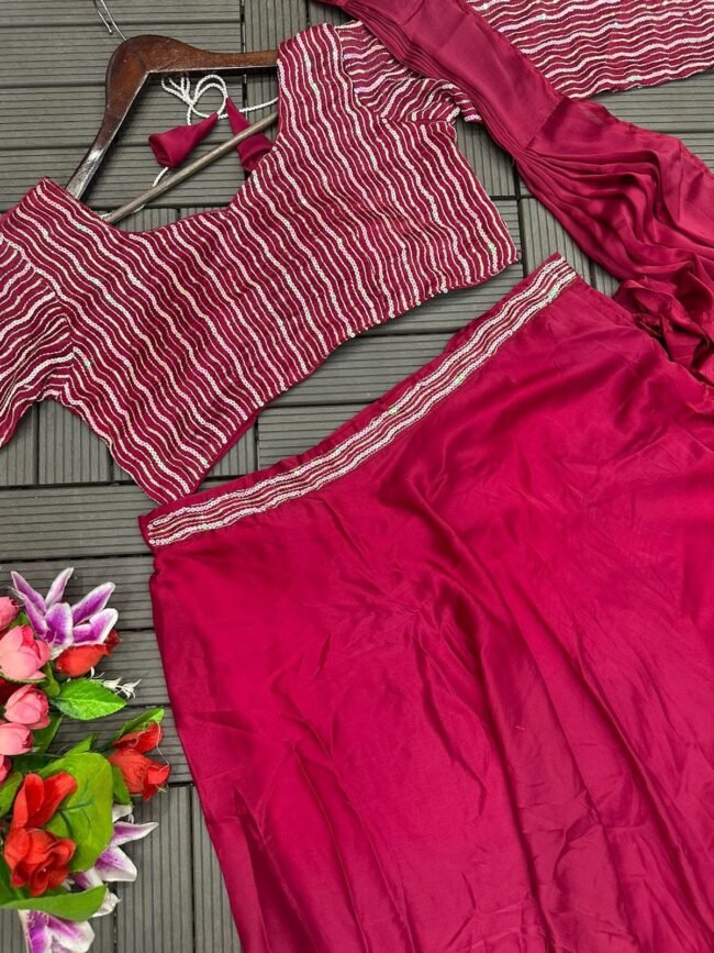 Designer Party Wear Lehenga Set with Embroidery Cording Work 💃 - Image 3