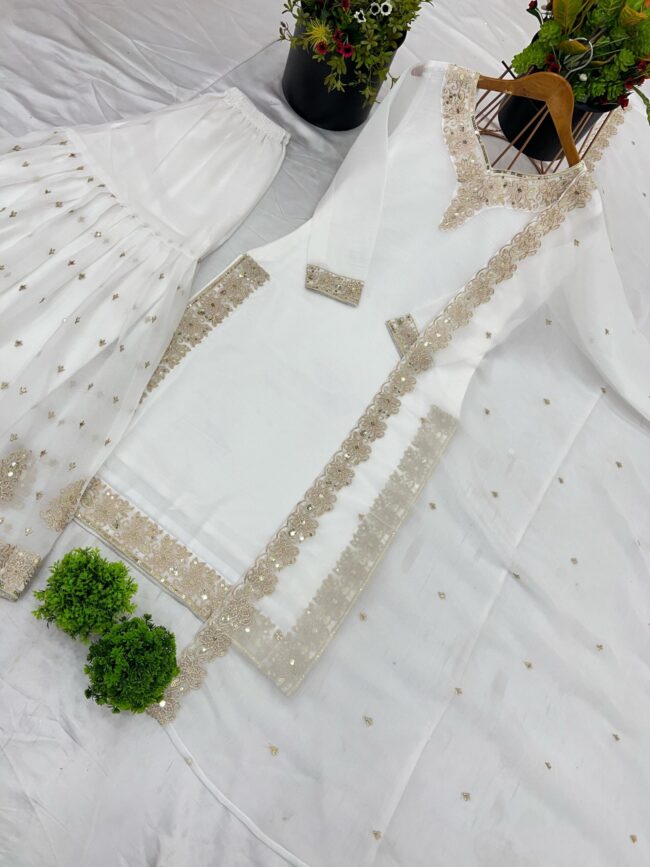 Designer Party Wear Top-Dupatta Set with Fully Stitched Embroidered Bottom 💥👗💃🛍👌 - Image 5