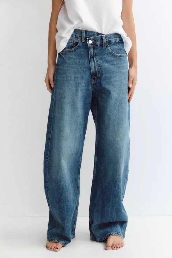 "Branded Cross-Over Baggy Jeans" - Image 2