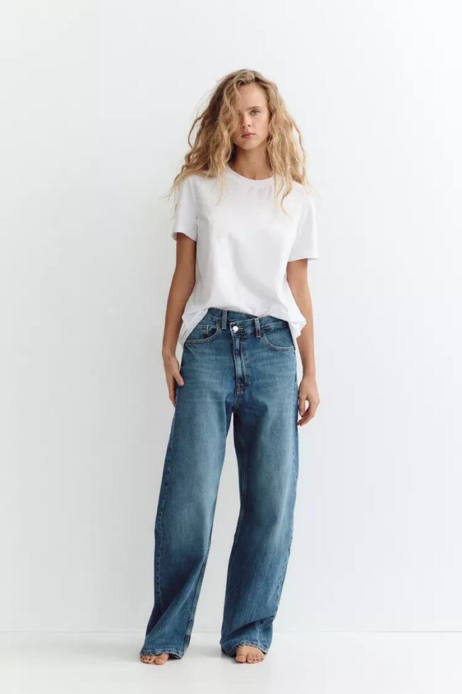 "Branded Cross-Over Baggy Jeans" - Image 4