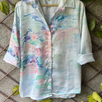 Marble Printed Satin Shirt 👕