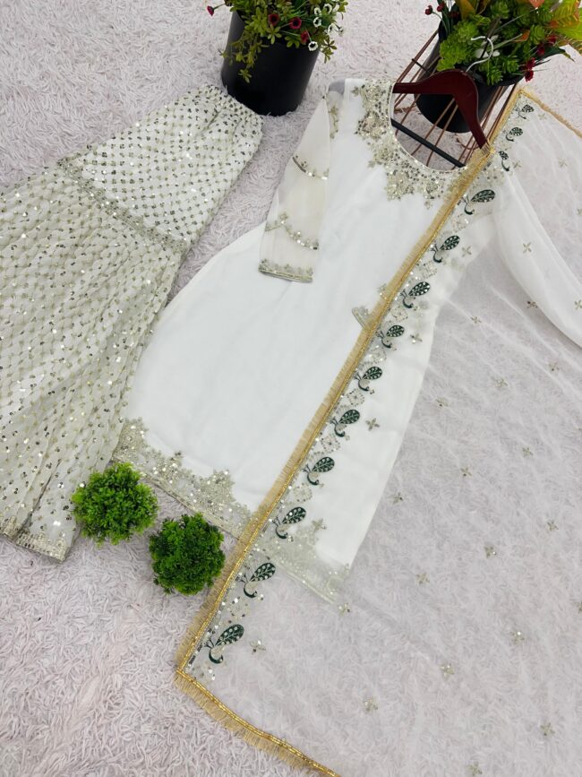 👗✨ NSR-850 Designer Embroidered Party Wear Set ✨👗 - Image 3