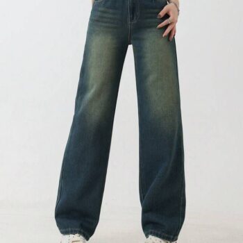 Vintage Vibe Wide-Leg Jeans 💙✨ | High Waist Street Style