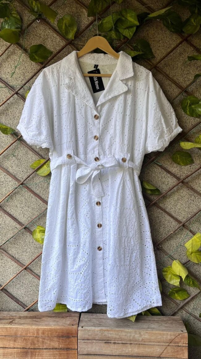 Schiffli Elegance Dress ✨ (Lined Inside) - Image 3