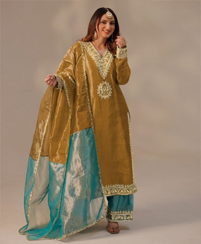 🌟 Premium Embroidered Net Silk Plazzo Set with Dupatta – Festive Glam ✨ - Image 10