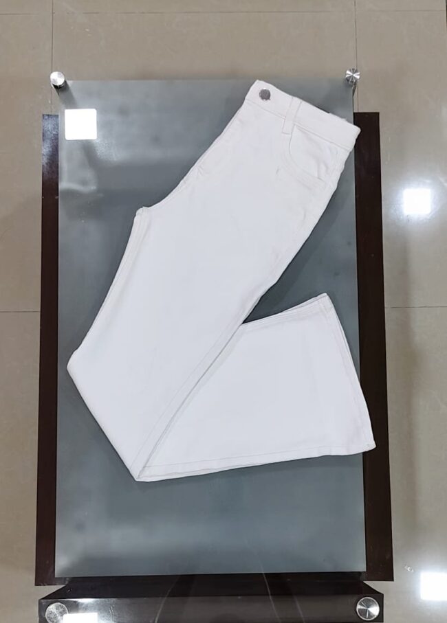 🦋 High Waist Bootcut Denims – White - Image 5