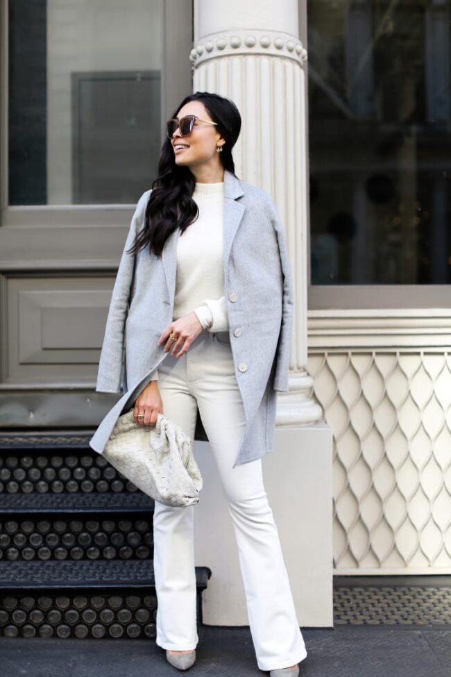 🦋 High Waist Bootcut Denims – White - Image 2