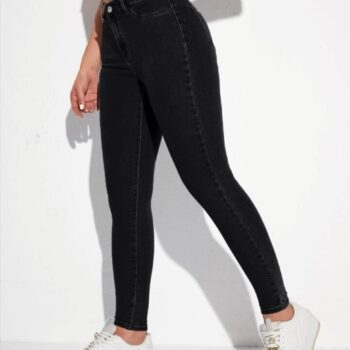 High Waist Single Button Skinny Jeans 🦋🔥