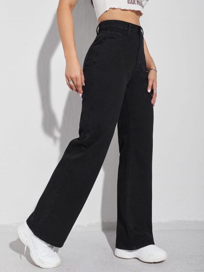 BLACK HIGH WAIST WIDE LEG JEANS 🖤 - Image 6