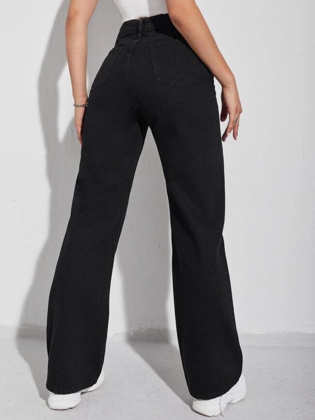 BLACK HIGH WAIST WIDE LEG JEANS 🖤 - Image 4
