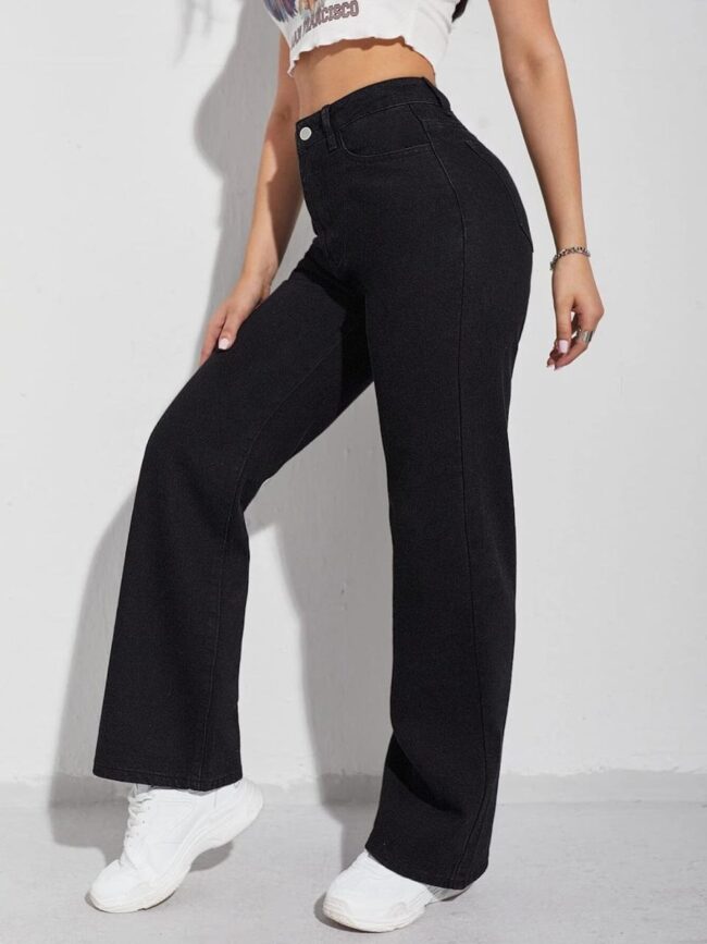 BLACK HIGH WAIST WIDE LEG JEANS 🖤 - Image 2
