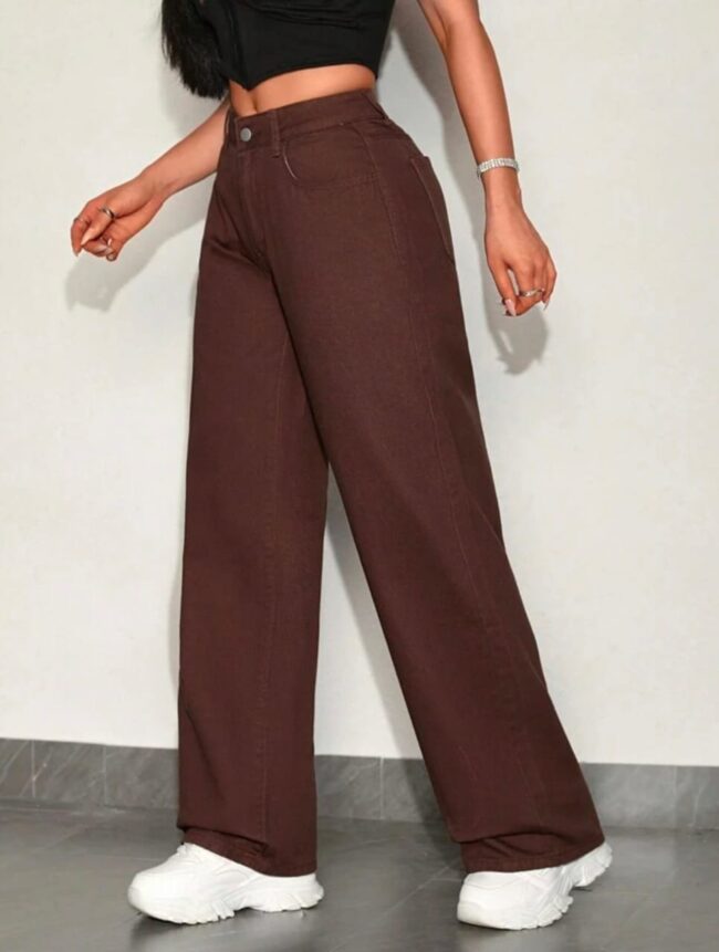 Brown Wide Leg Denim Jeans 🤎 - Image 2