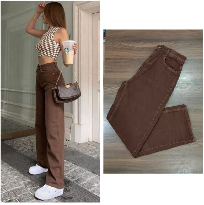 Brown Wide Leg Denim Jeans 🤎 - Image 5