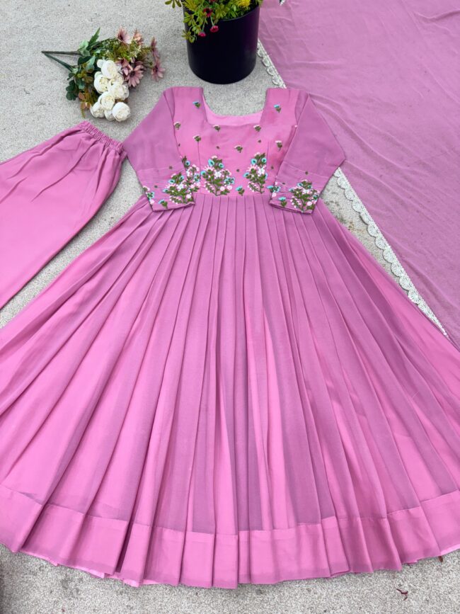 ✨ NSR-863 – Designer Partywear Top-Plazzo-Dupatta Set 👗 - Image 6