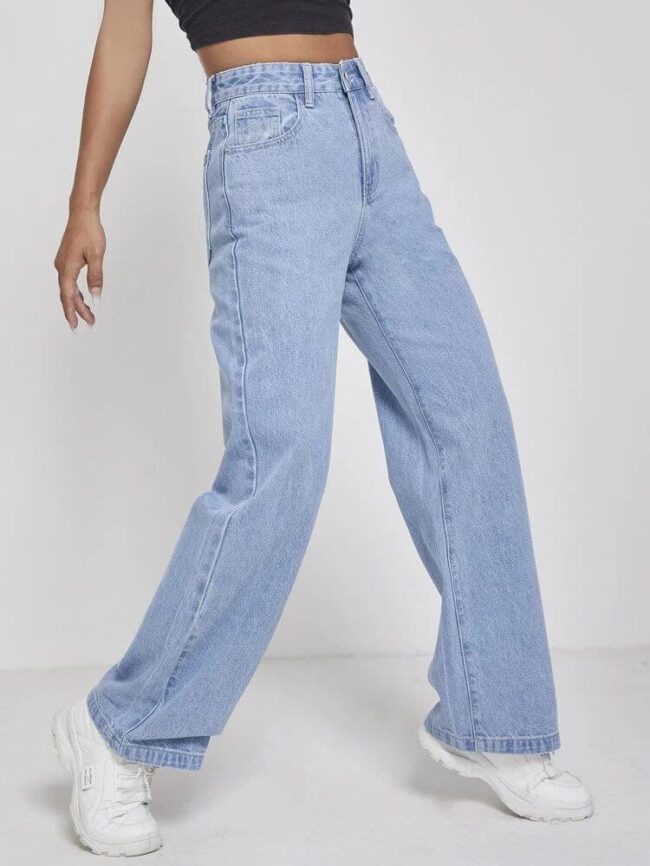 WIDE-LEG COMFORT DENIM PANTS