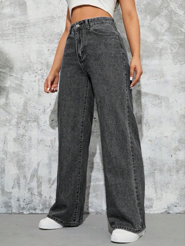 WIDE-LEG COMFORT DENIM PANTS - Image 2
